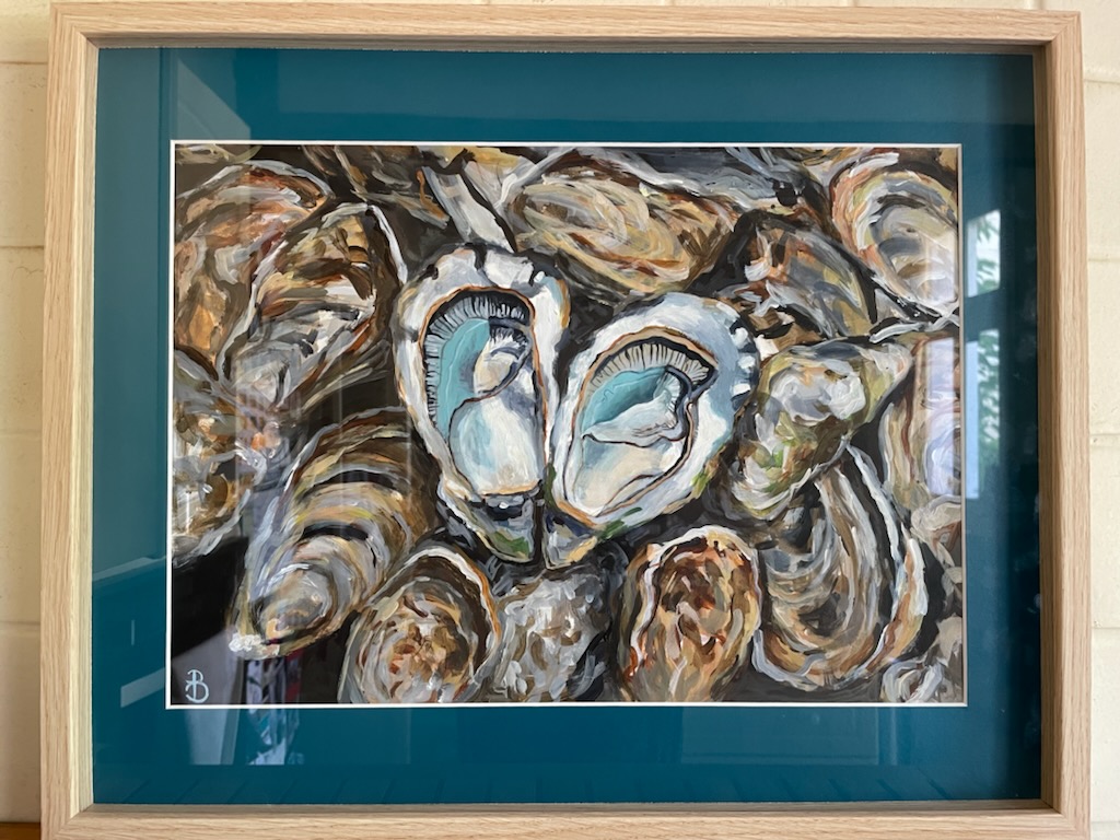 peinture d'huitres superposées