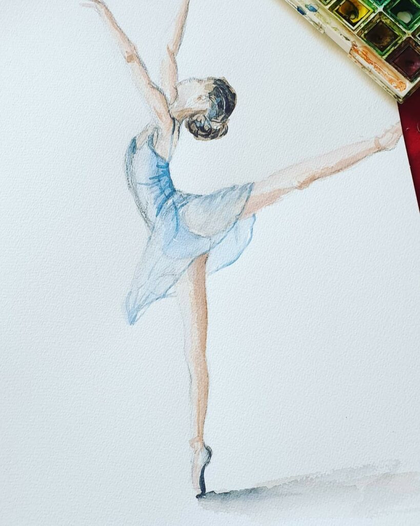danseuse bleue aquarelle