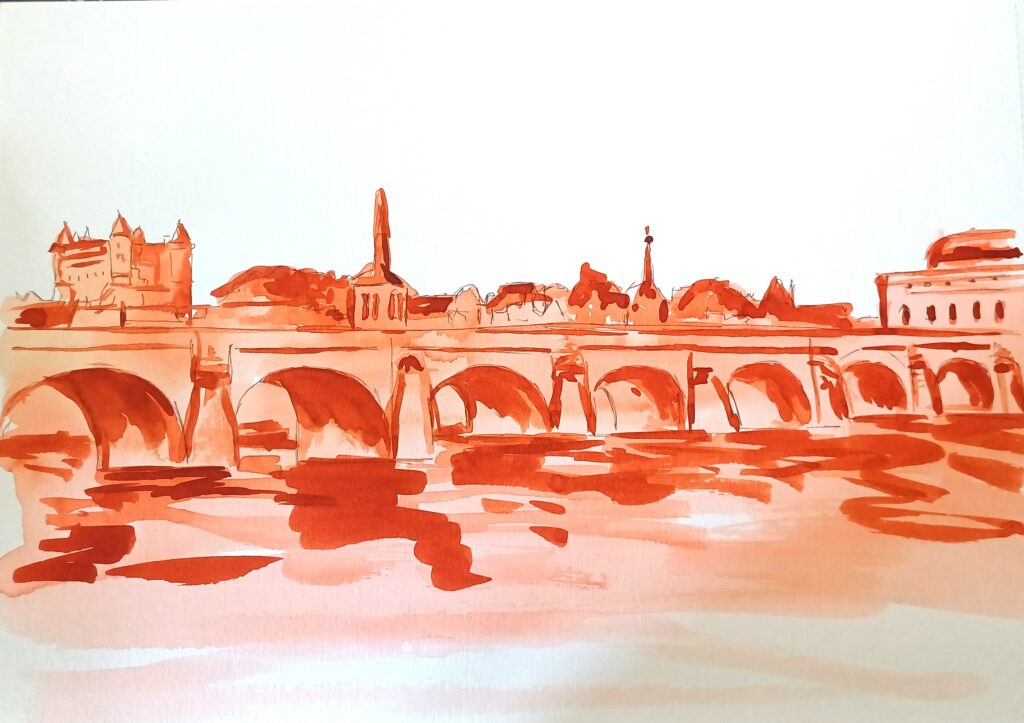 saumur aquarelle